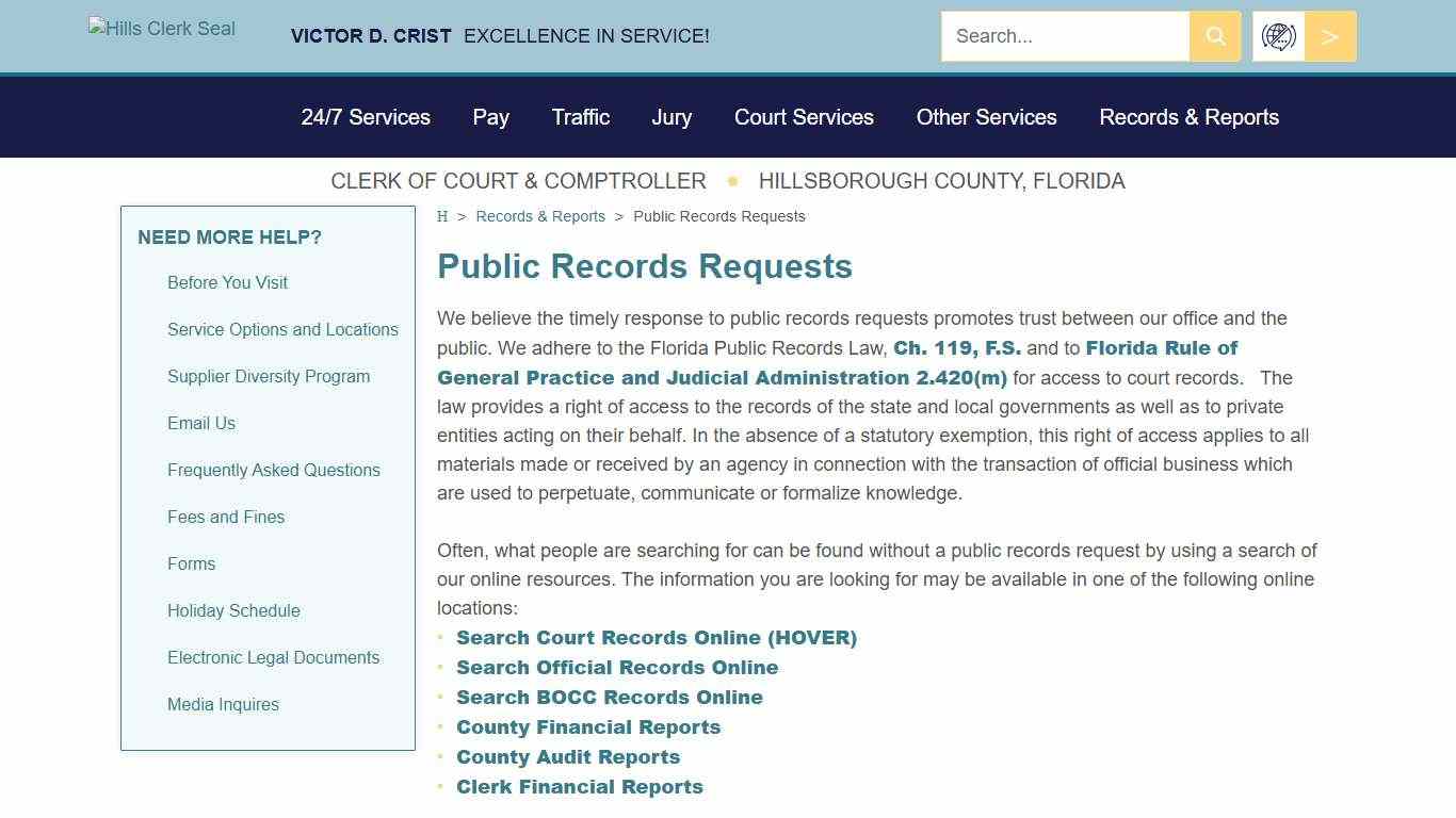 Public Records Requests - Hillsclerk